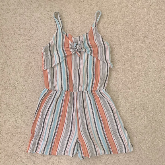 Art Class Striped Girls Romper - Picture 1 of 4